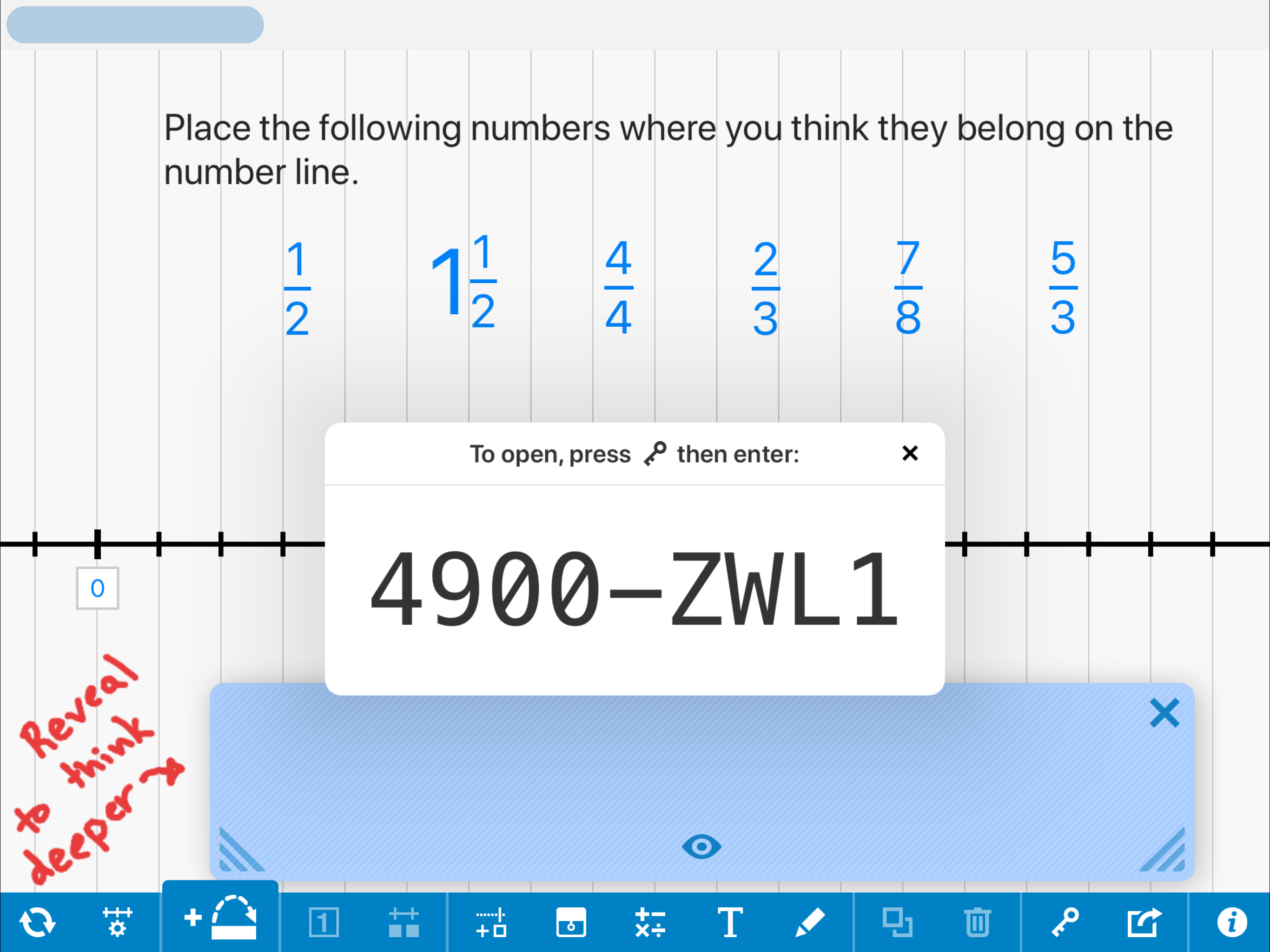 A share code in the Number Line app.
