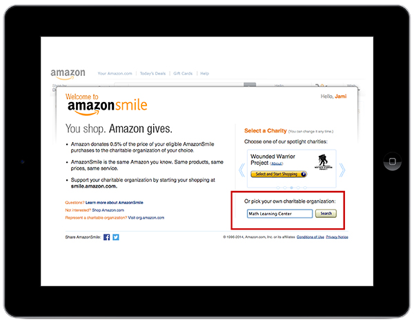 Amazon Smile and The Math Learning Center