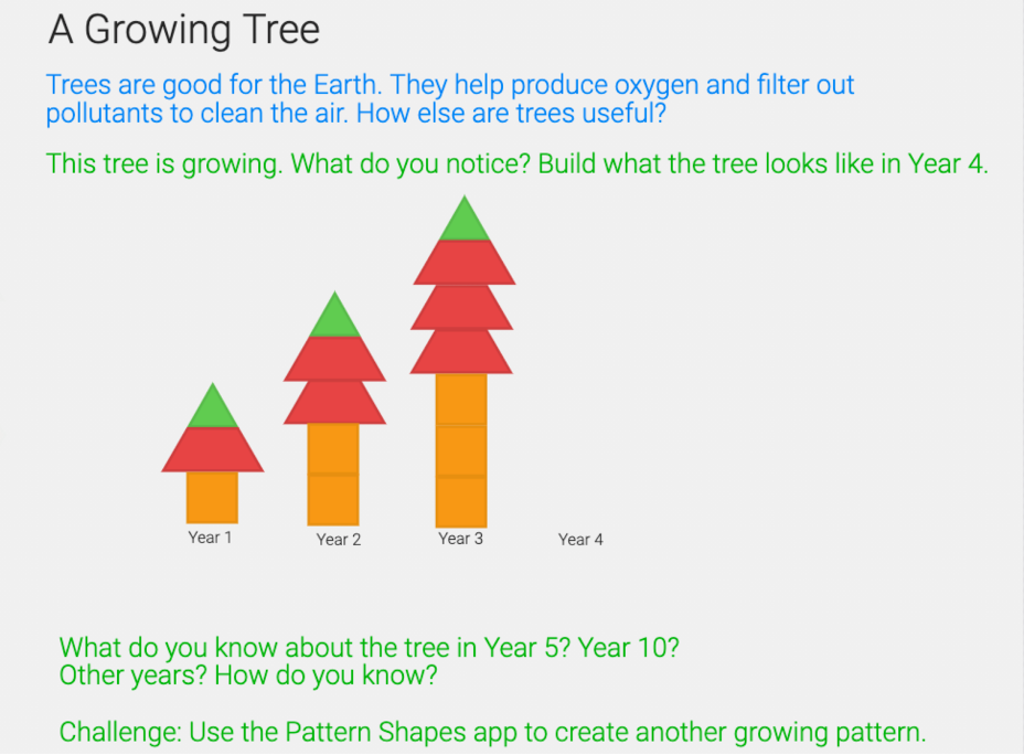 pattern shapes app with earth day prompt 